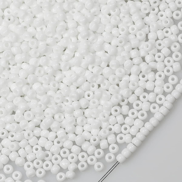 Vit färg 3 mm fröpärlor (3600 st/100 gram) - Glas Craft Beads