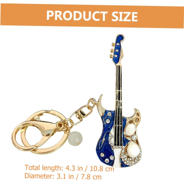 4 stk. Guitar nøglering nøgledekoration Guitar nøglering taske hængende dekoration Sjov nøglering nøglering pung hængende ornament nøglering instrument nøglering