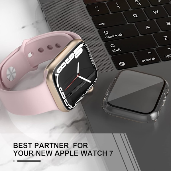 [2-pak] Etui kompatibel med Apple Watch Series 7 45 mm med indbygget