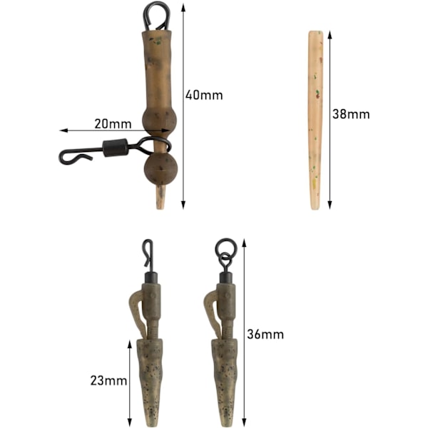Karpe Rig (6 stk.) - Klargjorte fiskerigge med sikkerhedsclips