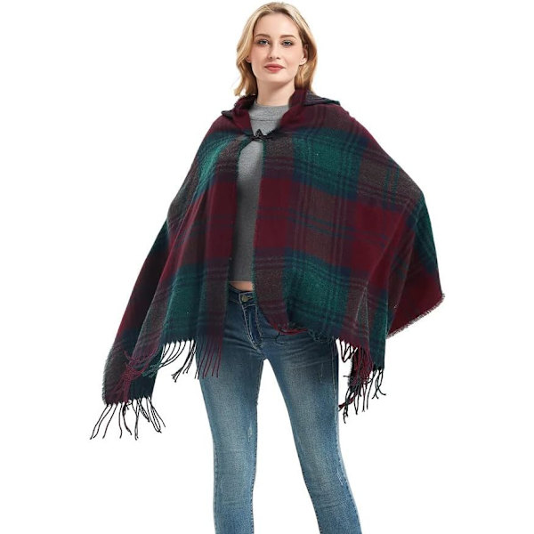 Ternet poncho sweater med åben front, kappefrakke og tæppe sjal til kvinder