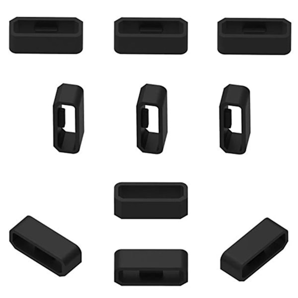 10 st klockarmband ring 18/20/22/26mm mjuk silikon ersättnings klockarmband spänne loop hållare hållare för Garmin Fenix 6x 6s White A