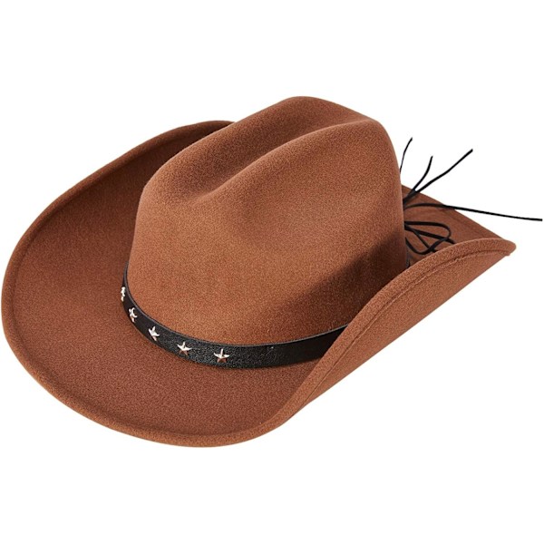 Western Cowboy Hats Cowgirl Sheriff Hat Wide Brim Felt Fedora Men Women Cosplay