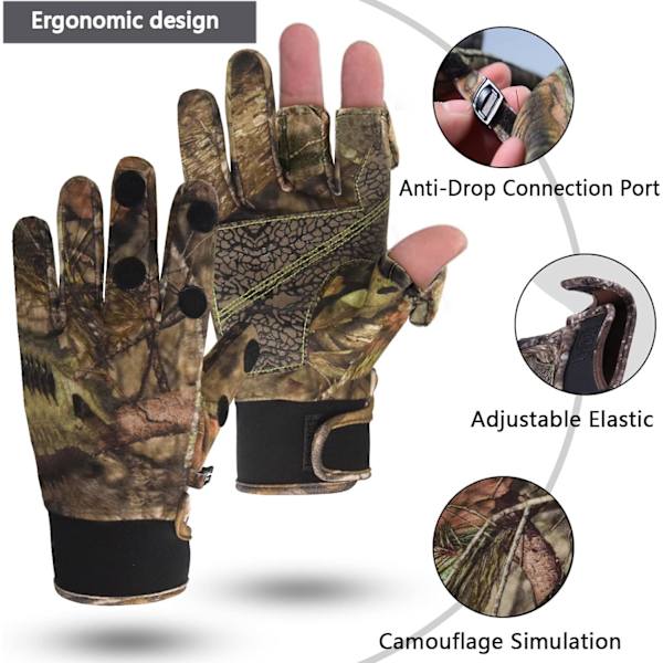 Camo Hunting Handskar Lätta Pro Anti-Slip Shooting Handskar Vattentäta Varma