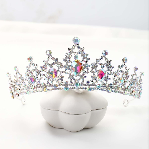 Krystal Bryllupskrone Dronning Tiara Brud Kroner til Kvinder Piger Rhinestone Dekor