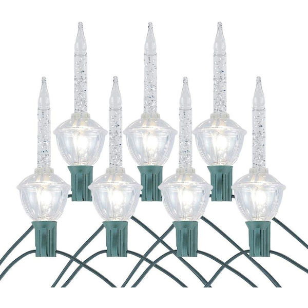 Set-7 Tradtional Bubble Light och Stringer Set, 7 Clear Bubble Fluids med