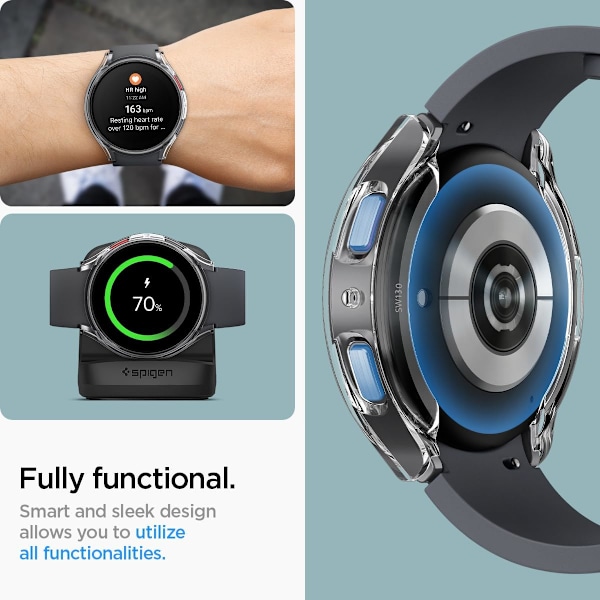 Ultra Hybrid Designet til Galaxy Watch 6 40mm Cover Ridsefast Samlet Beskyttelsescover med Skærmbeskytter (2023) - Krystalklar Krystal Cl