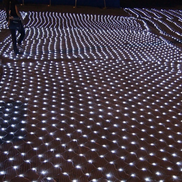 LED Net Mesh Fairy String Dekorative Lys 204 LED 9,84 Ft x 6,56 Ft Varm Hvid Udendørs Træ-wrap Lys 8 Tilstande Lav Spænding til Jul