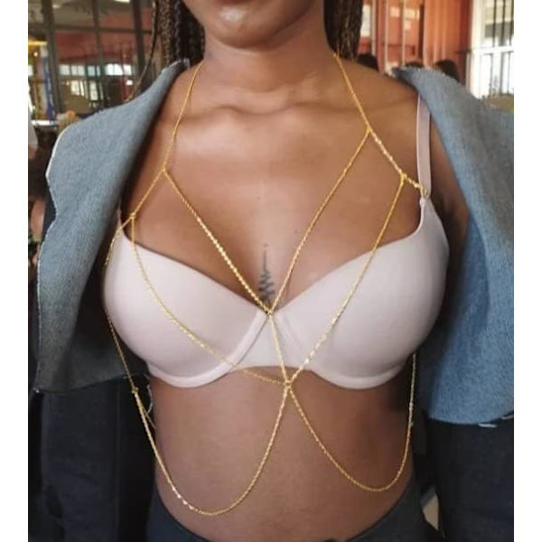 Guld kroppskedja Smycken för kvinnor Body Chain halsband