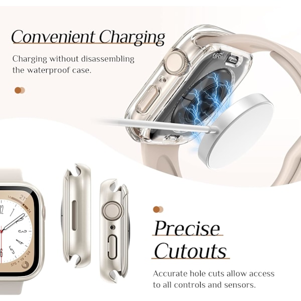 2-pack vattentätt Apple Watch-fodral för Series 8
