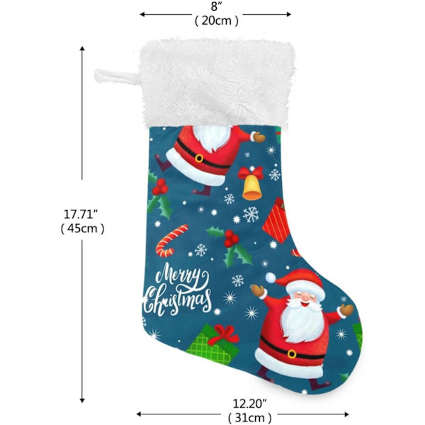 Jule-Strømpe, Personlige Jule-Strømper 2-pakning Julemanden Danser Glad 45,7 cm Jule-Strømper Hængende Ornament Pejs til Træ