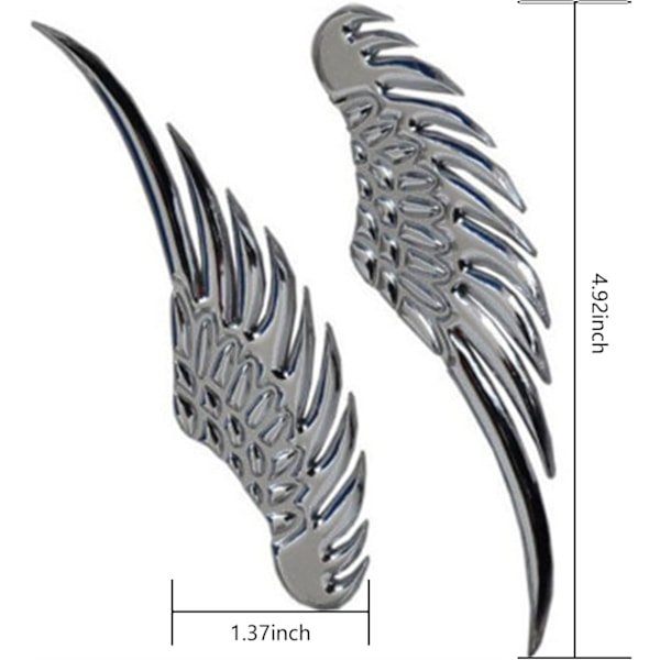 2 st bil 3D ängelvingar emblem dekaler. Bil stora vingar metall stereo