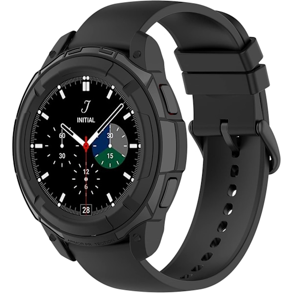 Skyddsfodral för Galaxy Watch4 Classic 42MM - TPU-fodral med skyddande ram (Svart) Svart 42 mm