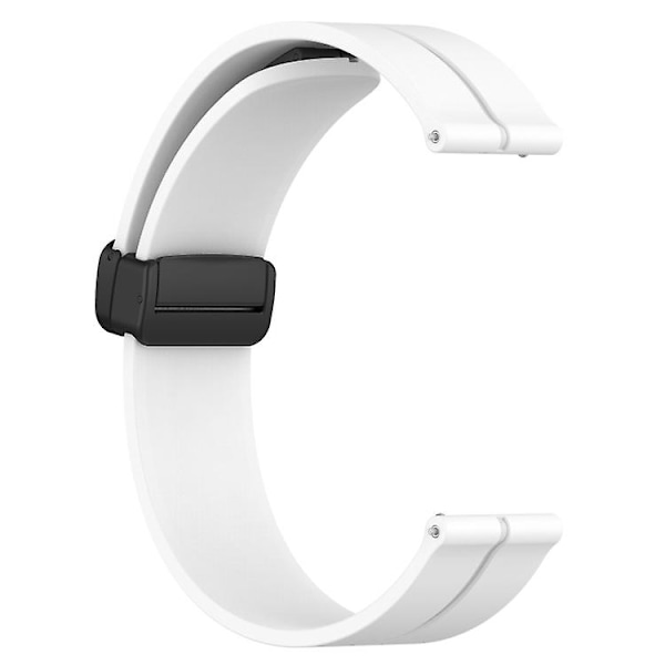 För Garmin Venu 2 Plus 20mm enfärgad magnetisk spänne silikon klockarmband LDZ White