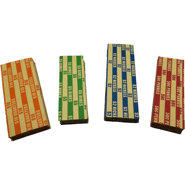 Platt myntomslag 300-pack - ABA-standardfärgat papper