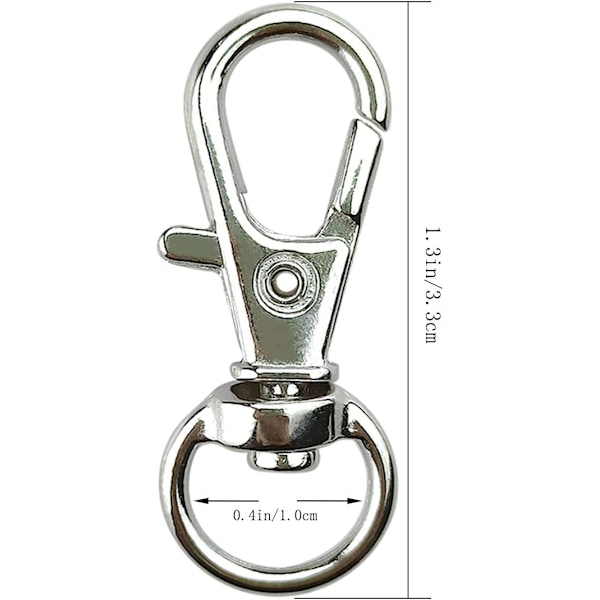 30 stk. Metal Swivel Lanyard Snap Hook, Nøglering Swivel Hook Hummerklo Lås (Lille størrelse)