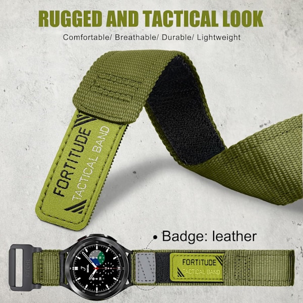 20mm Hurtigutløselig Nylon Robust Sportsklokke Rem for Menn Kompatibel med Galaxy Watch 6 Rem Classic 43mm 47mm 40mm 44mm Galaxy Watch 4/5