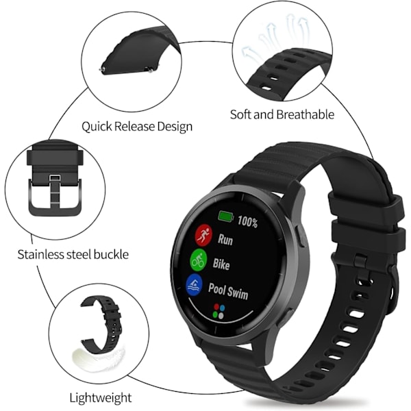 Garmin GPS Running Smartwatch Band, blødt silikone