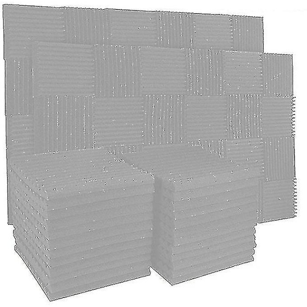 12/24 Pack Akustiska skumplattor Ljudisoleringspaneler Inspelningsstudio Grey 24Pcs