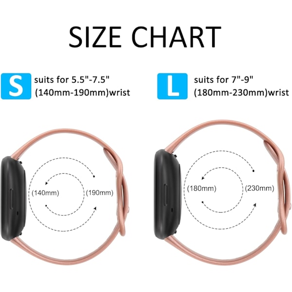 Bløde silikone remme til Fitbit Versa 3/Sense