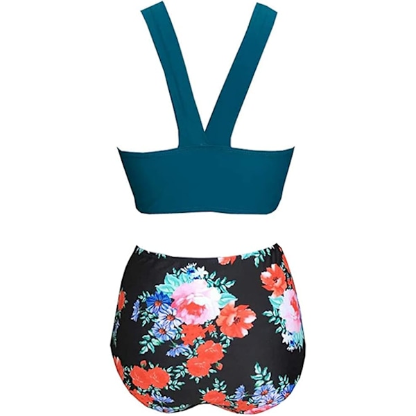 Kvinners Halterneck Ruffle Høy Midje Bikini Todelt Badedrakter