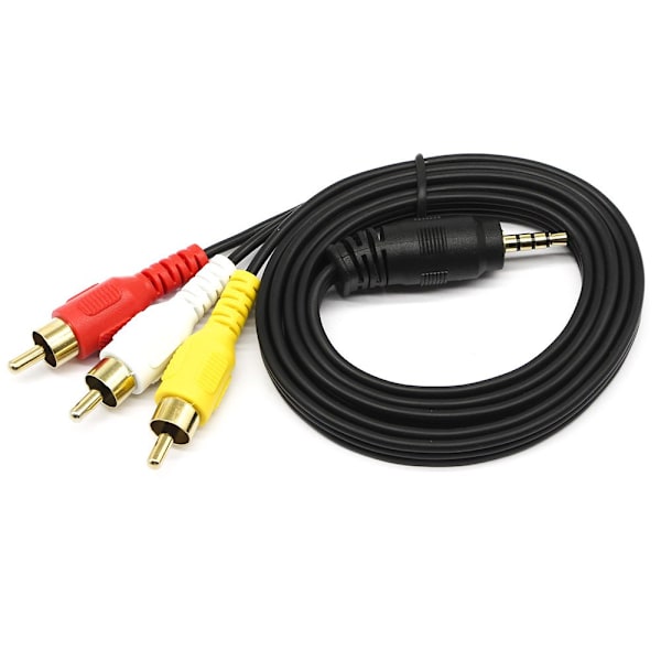 3,5 mm AV-utgang, videokamera til TV-kabel - 3,5 rett til 3RCA