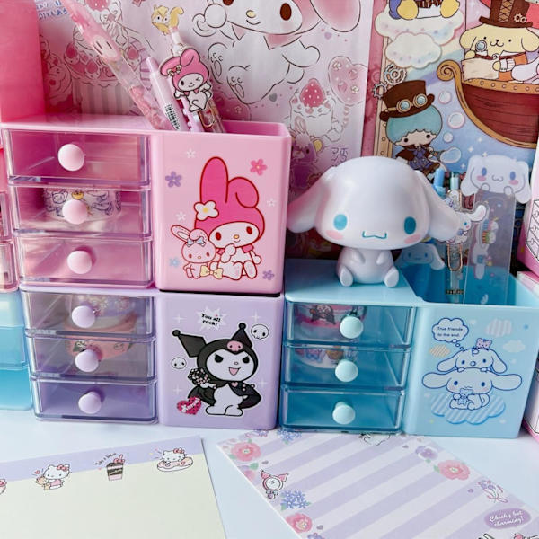 nime Desktop Cinnmoroll Skrivebords Kontorartikler Continer n Holder til Skrivebord Sød ncil Kop Pot Mkeup Penselholder Mini Box B B