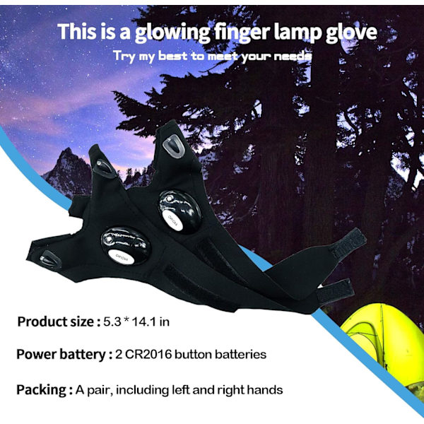 LED-ficklampor handskar, coola prylar för män handyman, fiske,