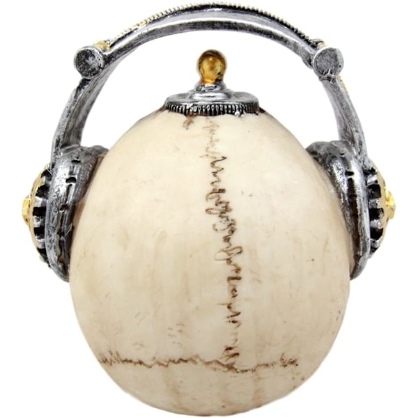 Ebros Gave Steampunk Cyborg R&B Funk Musik Fanatiker med Hovedtelefon Beats Dåser Sæt Kranie Dekorative Figur 5.75\" L Victoriansk Sci Fi Kranier Skeletter