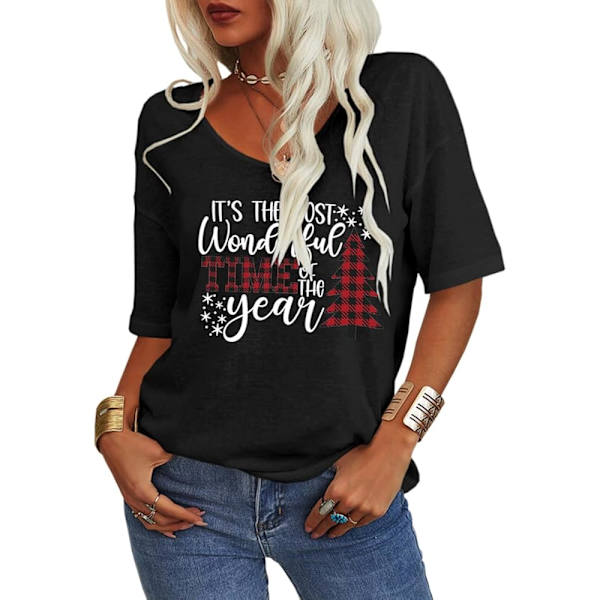 Dame Mode V-hals Halv ærmer Oversized T-shirt Solid Casual Løs Basic
