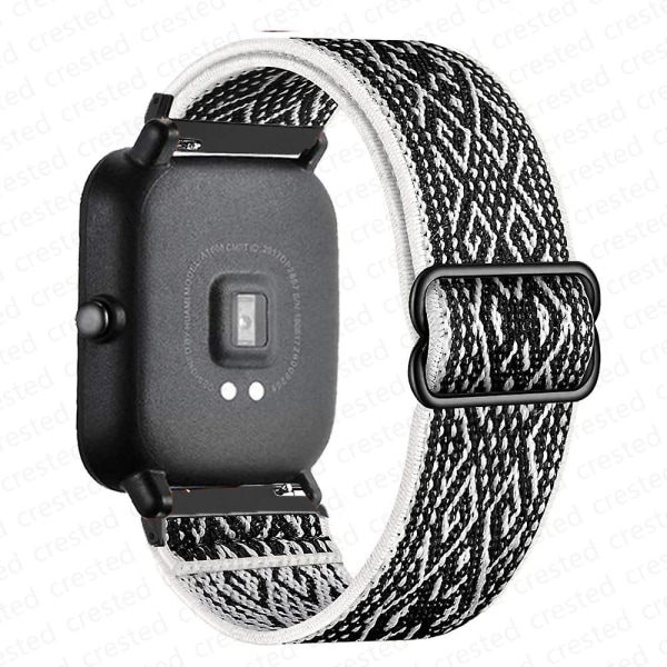 20mm/22mm Band för Amazfit Gts 4//2/2e/3/gts2 Mini/gtr 4/3/pro/gtr2/47mm/stratos Nylon Elastiskt Klockarmband Amazfit Bip Rem Bohemia balck 20mm