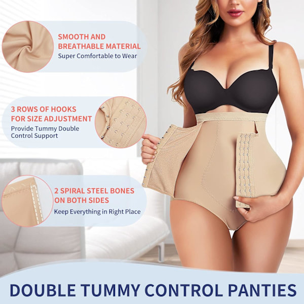 Rumpeformet truse for kvinner med høy midje, magekontroll, body shaper, midjestramming