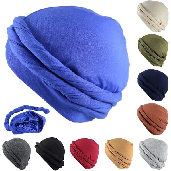 Halo Turban Durag for menn, Svarte Turban Herr Halo Headwraps