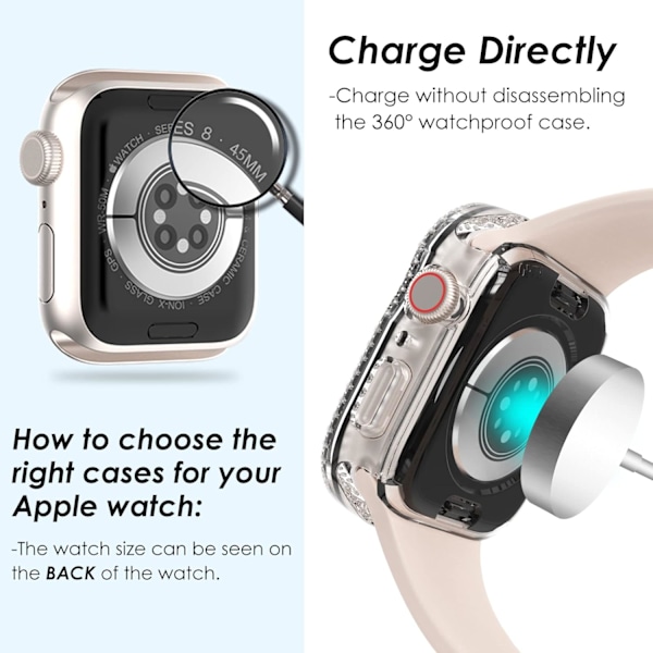2 i 1 Bling Vandtæt Etui til iWatch Series 8