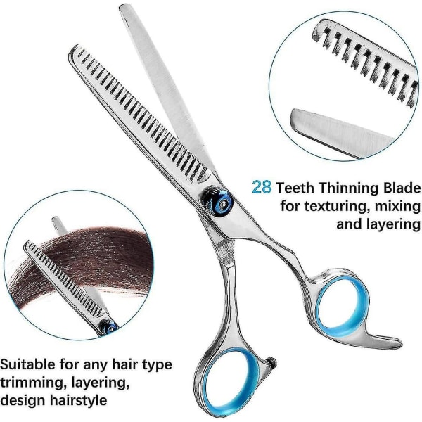 Frisørsaksesæt - Frisørsakse i rustfrit stål til udtynding og trimning, perfekt formede frisørsæt
