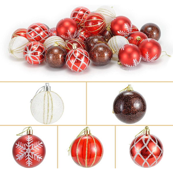 2,36u201d 28 st julgranskulor för julgransdekorationer Jul