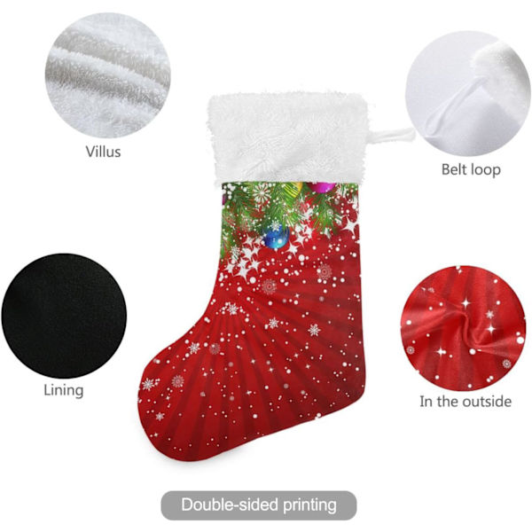 Julklapp, Personliga Julklappsstrumpor 2-pack Julgranspynt Snöflingor 45,7 cm Julstrumpor Hängande Ornament Eldstad