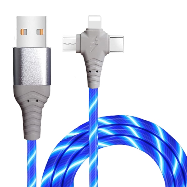 3 in 1 Charging Cable Led Flowing Charging Cable Multiple Fast