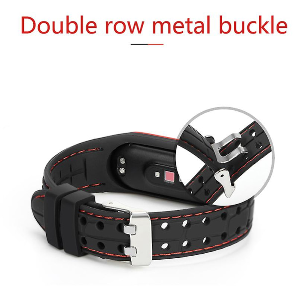 Silikonarmband för Xiaomi Mi Band 6 7 5 3 4 Tillbehör Sport Armband Ersättningsband Correa Armband Mi Band 7 6 Nfc Armband Black-B Mi band 5 6