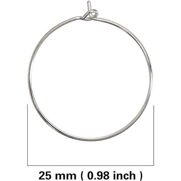 100 st vinglasberlocker - silverpläterade öppna hoppringar
