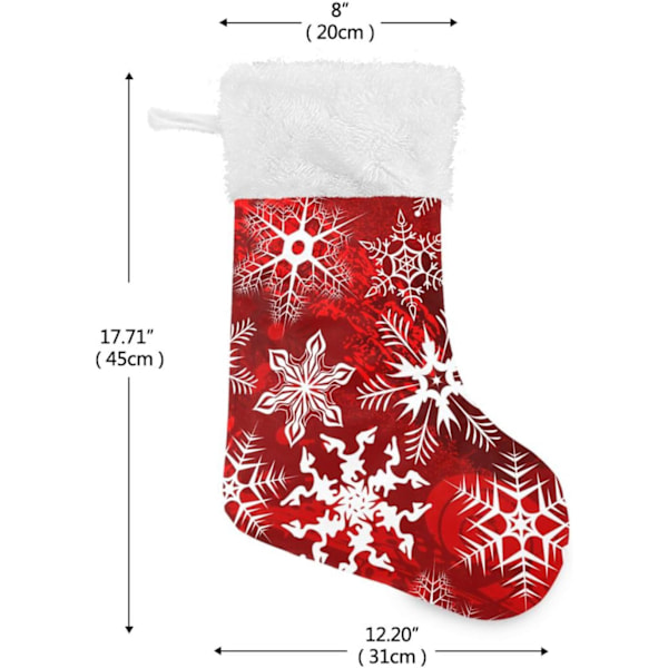 Julklapp, Personliga Julklappsstrumpor 2-pack Röd Snöflinga Jul 45,7 cm Julstrumpor Hängande Ornament Eldstad för Bygg