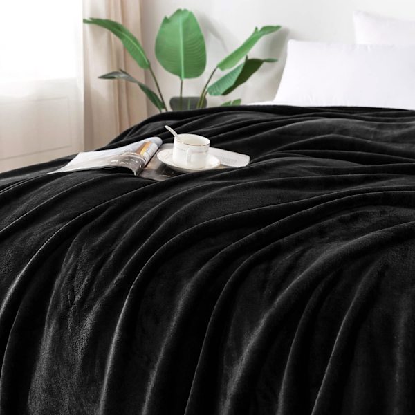 Fleece tæppe, fuld/queen size tæppe - blødt letvægts mikrofiber