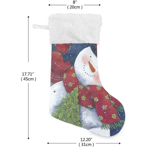 Jule-Strømpe, Personlige Jule-Strømper 2-pak Retro Jul Snemand 45,7 cm Jule-Strømper Hængende Ornament Pejs til Træ