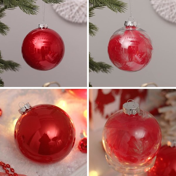 2,76\" Julgranskulor Set, Genomskinlig Plast Okrossbar Julgranshänge