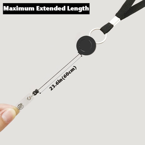 Lanyard med ID-holdersett (svart, 2-pakning)