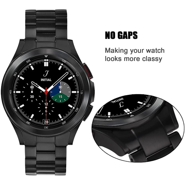 Kompatibel med Galaxy Watch 5 Pro Bands 45mm, No Gaps Solid Rustfrit Stålrem Metal Business Bands Udskiftning til Galaxy Watch 4 Classic