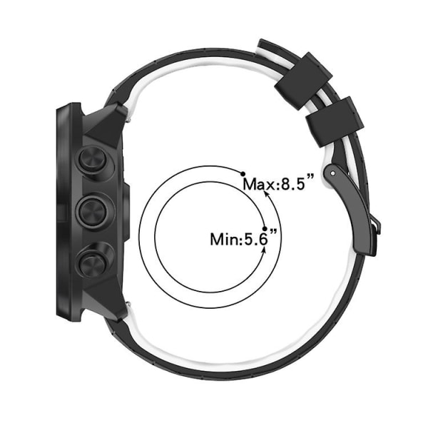 För Ticwatch Pro 2020 22mm Fotbollsmönster Tvåfärgad Silikonrem DNQ Black-Orange