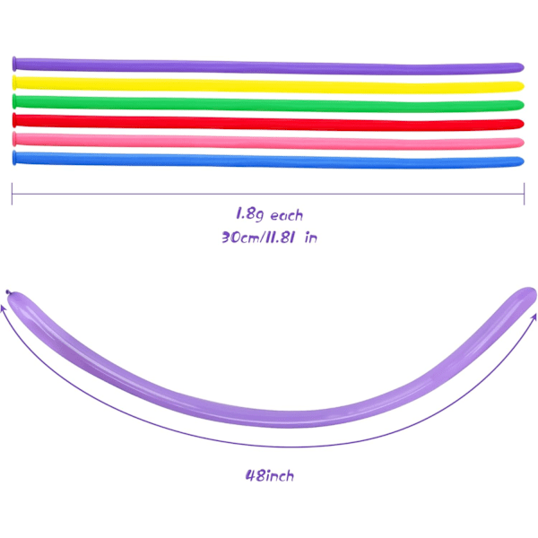 100 st 260 ballonger med 1 handbollspumpsats, professionell