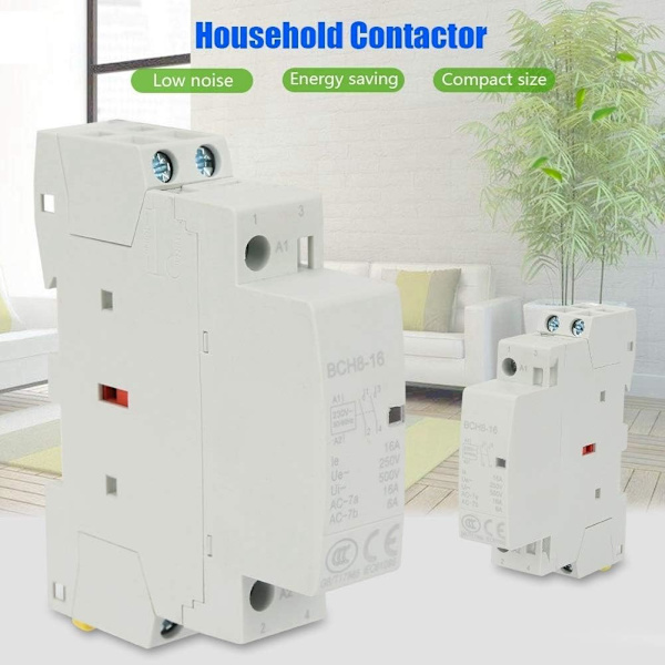 AC Kontaktor - 2P 16A 220V/230V 2NO til husholdning