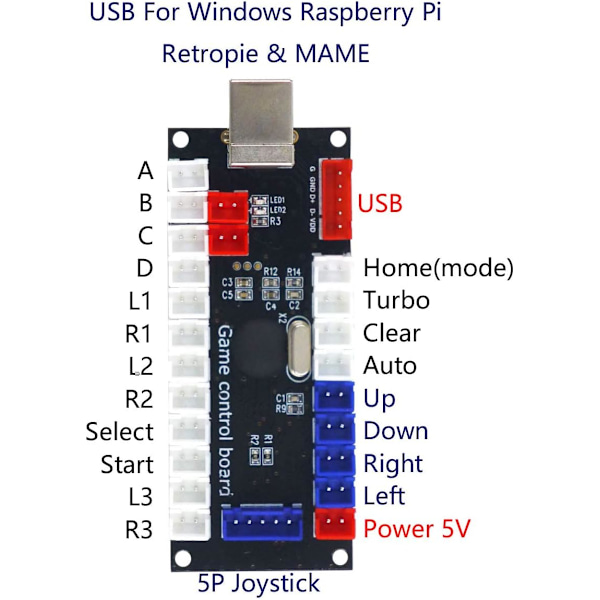 Arcade-spel USB-kodare Zero Delay Gamepad-knapp Joystick